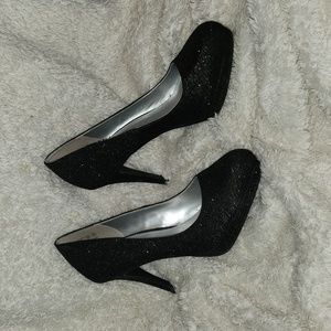 Black Fioni Night Sparkly Heels Size 8.5